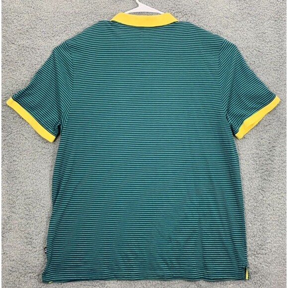 Free Assembly Green Yellow Striped Short Sleeve Polo T-Shirt XL Quarter Button - Picture 5 of 11